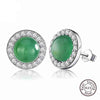 Boucles d'oreilles pierre minérale d'Agate Verte