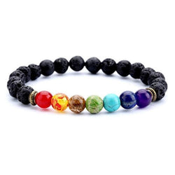 Bracelet 7 chakras stone of lava 