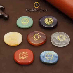 Lot of 7 stones representing the chakras