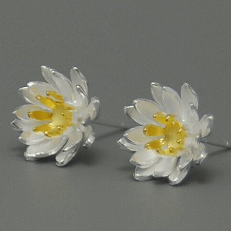 Boucles d'oreilles Lotus en argent