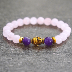 Protection bracelet - Love in Pink Quartz/ Amethyst